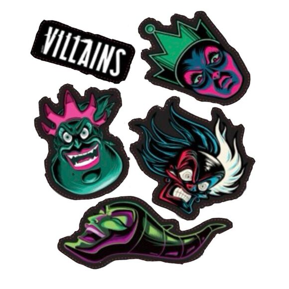 Disney Villains WinCraft 5 Pack Multi-Use Decal Set Ursula Cruella Maleficent - Picture 2 of 3